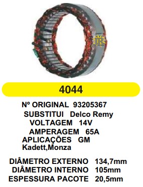 4044 EST. DELCO E134.7 I105 MONZA MOD. 65A 12V