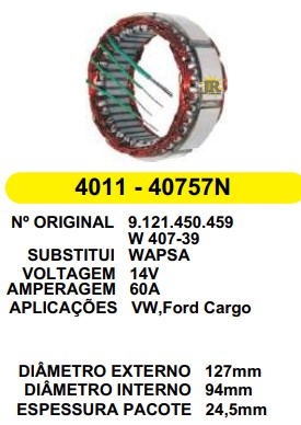 4011 EST. WAPSA E127 I94 FORD CARGO 60A 12V