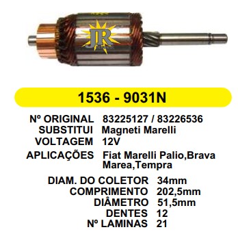 1536 IND. PART. MARELLI PALIO 12V C202.5 D51.5 12D