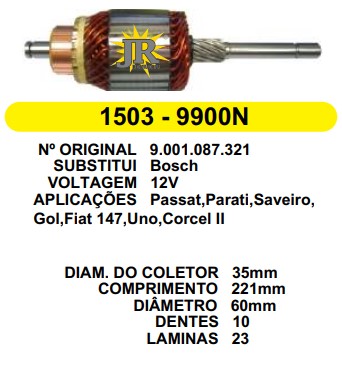 1503 IND. PART. BOSCH PASSAT 1.6 12V C221 D60 10D
