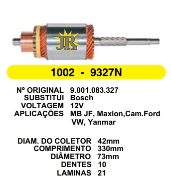 1002 IND. PART. BOSCH JF C330 12V D73 10D