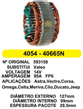 4054 EST. VALEO E127 I99 LARGO FP6 95A 12V