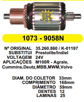 9058 IND. PART. PRESTOLITE MB/VOLVO MWM M100R 24V C168 D59 12D JR