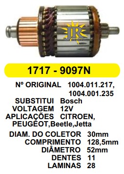 9097 IND. PART. BOSCH SPRINTER/JETTA 12V C128.5 D52 11D JR
