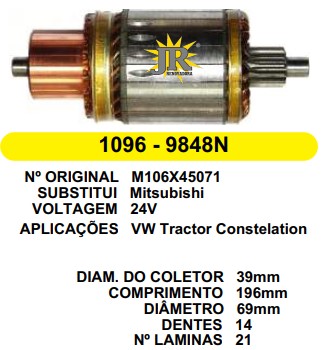 9848 IND. PART. MITSUBISHI CONSTELATION 24V C196 D69 14D 
