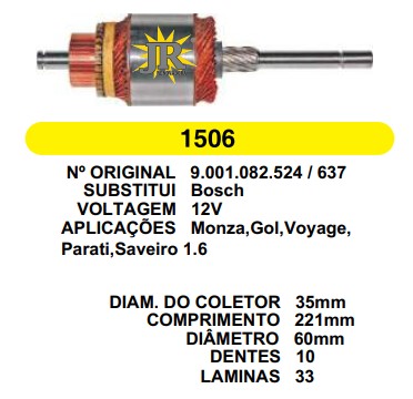 1506 IND. PART. BOSCH MONZA 1.6 12V C221 D60 10D