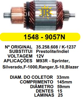 1548 IND. PART. PRESTOLITE/INDIEL M93R 12V C145 D59 15D 