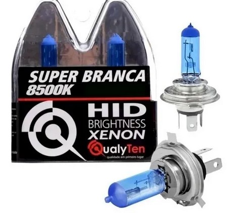 KIT LAMPADA H4 12V 60/55W SUPER BRANCA QUALYTEN