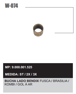 W0742X BUCHA LB.W1210 FUSCA/BRAS/KOMBI A AR (C/10)