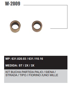 W2009 2X -KIT BUCHA PART.MARELLI PALIO/STRAD/TIPO 