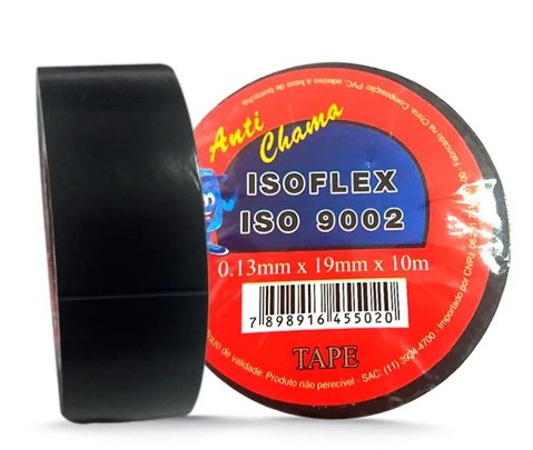 FITA ISOLANTE ROLO 10MTS PRETA ISOFLEX