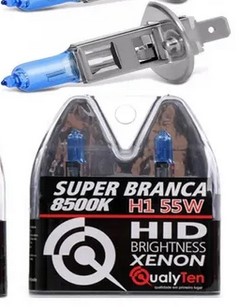 KIT LAMPADA H1 12V 55W SUPER BRANCA QUALYTEN