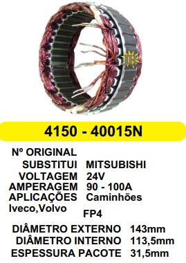 40015/4150 EST. MITSUBISHI E143 I113.5 IVECO/VOLVO 24V 100A 