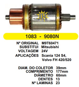 9080 IND. PART. MITSUBISHI VOLVO FH/SCANIA C/R 24V C177 D60 13D