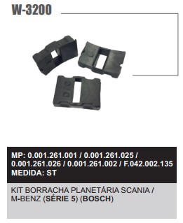 W3200 KIT BORRACHA PLANETARIA BOSCH SCANIA/MB SERIE 5 (JG COXIM)