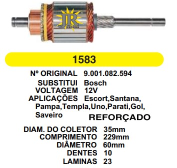 1583 IND. PART. BOSCH 1.8 23L ESCORT REFORCADO 12V C229 D60 10D