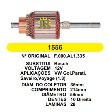 1556 IND. PART. BOSCH GOL PARATI 1.8 (BOLA) 12V C214 D59 10D DIR