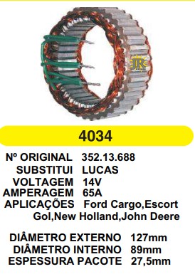 4034 EST. PRESTOLITE E127 I89 LARGO 65A 12V