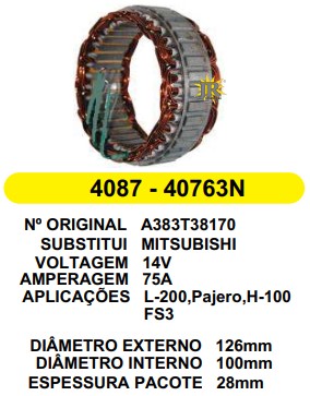 4087 EST. MITSUBISHI E126 I100 L200/PAJERO/H100 12V 75A