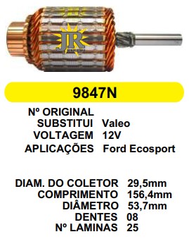 9847 IND. PART. VALEO ECOSPORT 12V C156.4 D53.7 8D JR 