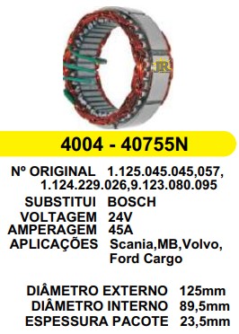 4004 EST. BOSCH E125 I89.5 SCANIA 45A 24V