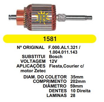 1581 IND. PART. BOSCH PEUGEOT/CITROEN/COURIER 12V C202 D59 10D DIR