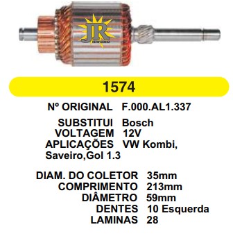 1574 IND. PART. BOSCH KOMBI MOD. 1.6/1.3 12V C213 D59 10D ESQ