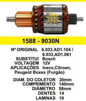 9030 IND. PART. BOSCH DUCATO/IVECO/CITROEN/PEUGEOT 12V C140 D58 14D