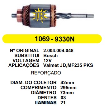 1069 IND. PART. BOSCH VALMET REFORCADO 12V C295 D73 3D