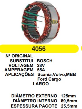 4056 EST. BOSCH E125 I89.5 SCANIA 55A 24V LARGO