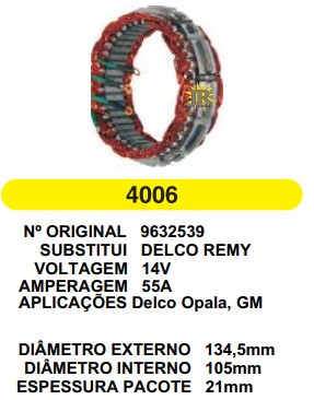 4006 EST. DELCO E134.5 I105 55A 12V 