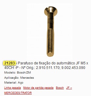 GB21283P PARAFUSO AUTOMATICO MBB JF 5X40 (10PÇS)