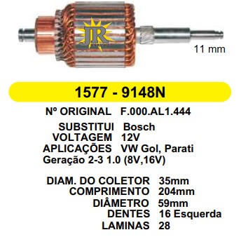 1577 IND. PART. BOSCH GOL MI G3 11MM 12V C204 D59 16D ESQ 