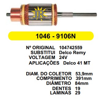 1046 IND. PART. DELCO 41MT 24V C391 D84 19D