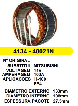 4134 EST. MITSUBISHI E133 I106MM H100 FP4 100A 12V