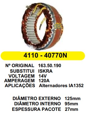 4110 EST. ISKRA E125 I95 ØIFP4 (IA1296) 120A 12V