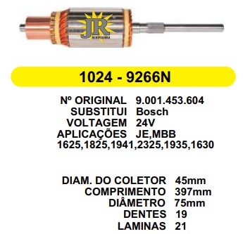 1024 IND. PART. BOSCH JE 24V C397 D75 19D