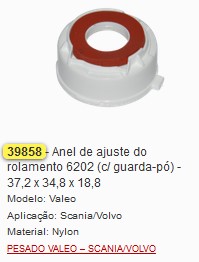 GB39858 ANEL AJUSTE ROL.6202 VALEO C/ GUARDA PO (01PÇ)
