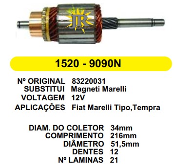 1520 IND. PART. MARELLI 21L FIAT TIPO 12V C216 D51.5 12D