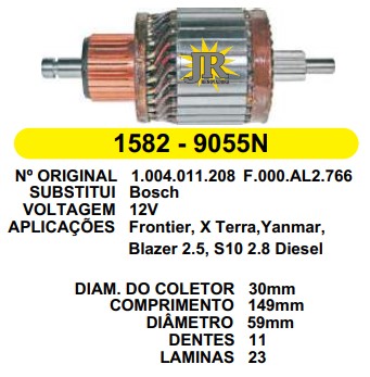 9055 IND. PART. BOSCH FRONTIER/VECTRA EUROVAN 12V C149 D59 11D 