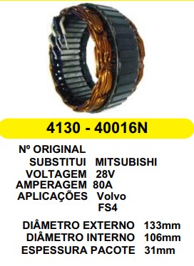 4130 EST. MITSUBISHI E133 I106 VOLVO VM FS4 80A 24V