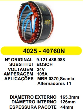 4025 EST. BOSCH E165.3 I126 T1 105A 24V