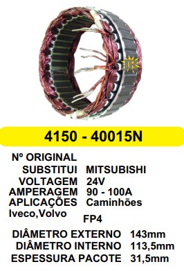 4150 EST. MITSUBISHI E143 I113.5 IVECO/VOLVO 24V 100A 