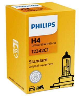 LAMPADA H4 12V 60/55W PHILIPS 12342 COMUM 