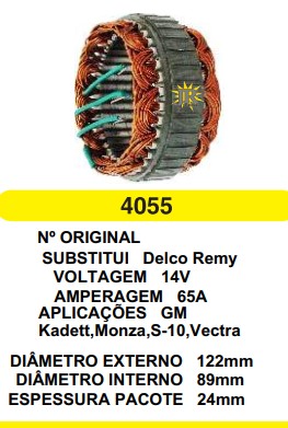 4055 EST. DELCO E122 I89 S10 COREANO 60A 12V 