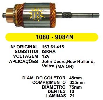 1080 IND. PART. ISKRA J.DEERE/N.HOLLAND 12V C335 D75 D10 MAIOR