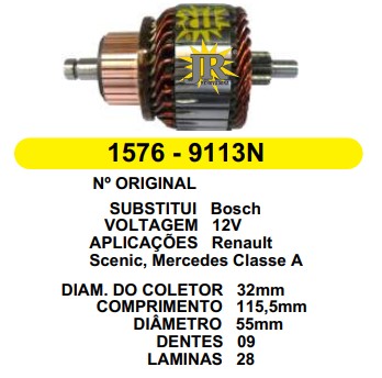 1576 IND. PART. BOSCH RENAULT SCENIC 12V C115.5 D55 9D