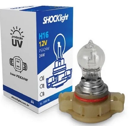 LAMPADA H16 12V 24W SHOCKLIGHT SL120016 COMUM (PEUGEOT)