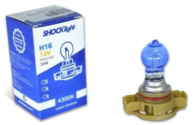 LAMPADA H16 12V 24W SUPER BRANCA INDIVIDUAL SHOCK LIHT (PEUGEOT)  