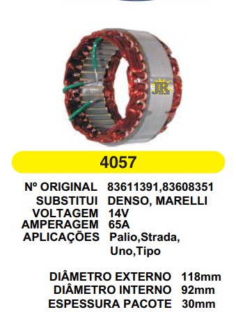4057 EST. MARELLI E118 I92 PALIO MENOR 65A 12V